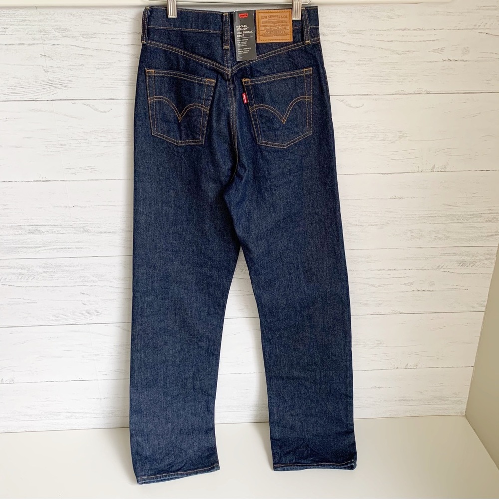 NWT Levi’s Ribcage Straight Dark Wash High Rise - Picture 4 of 10